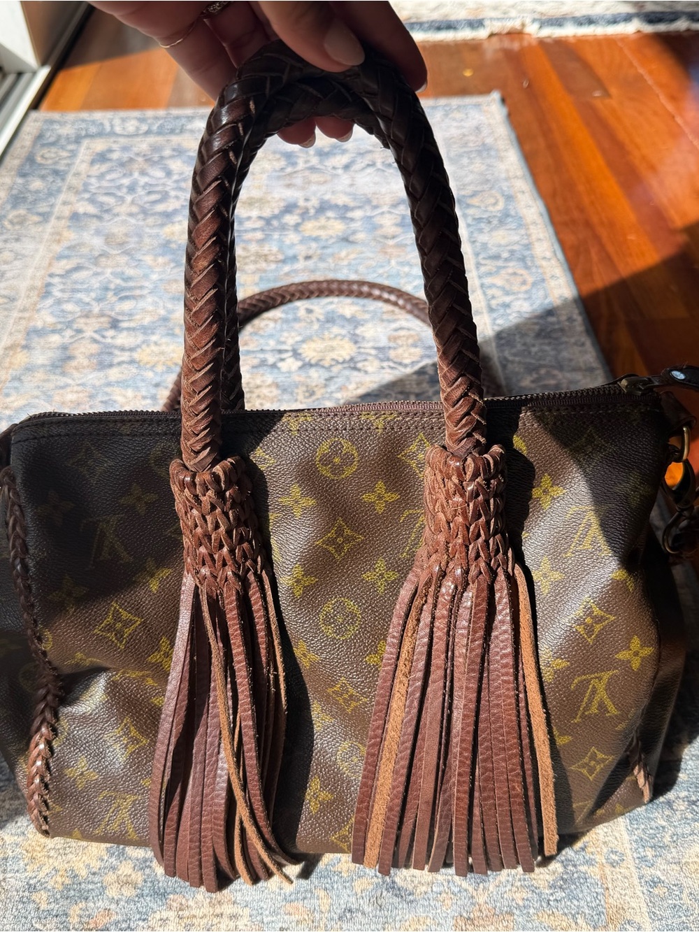 Louis Vuitton Brown Monogram Braided Tassel Top-Handle Satchel